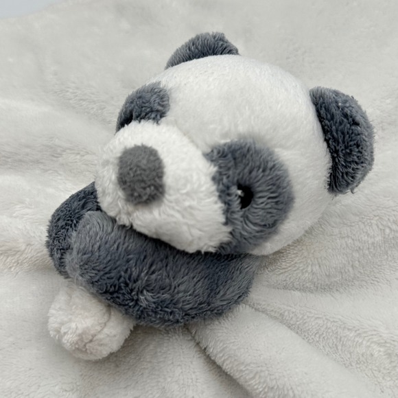 Carter's Panda Bear Security Blanket Kids Unisex White Grey Plush Lovey 13x13 - Picture 2 of 8